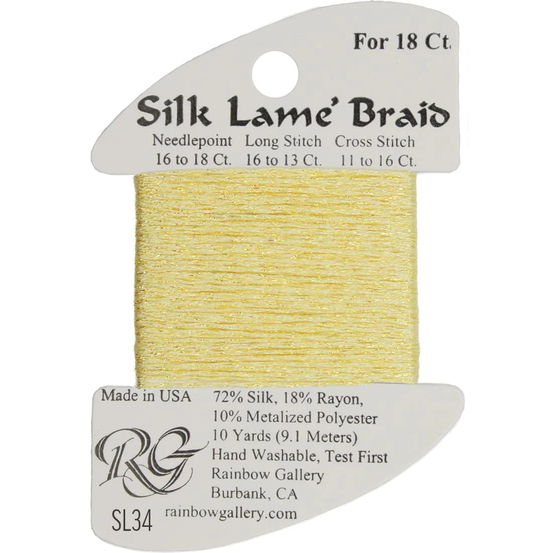 SL34 Lemon | Silk Lame' Braid