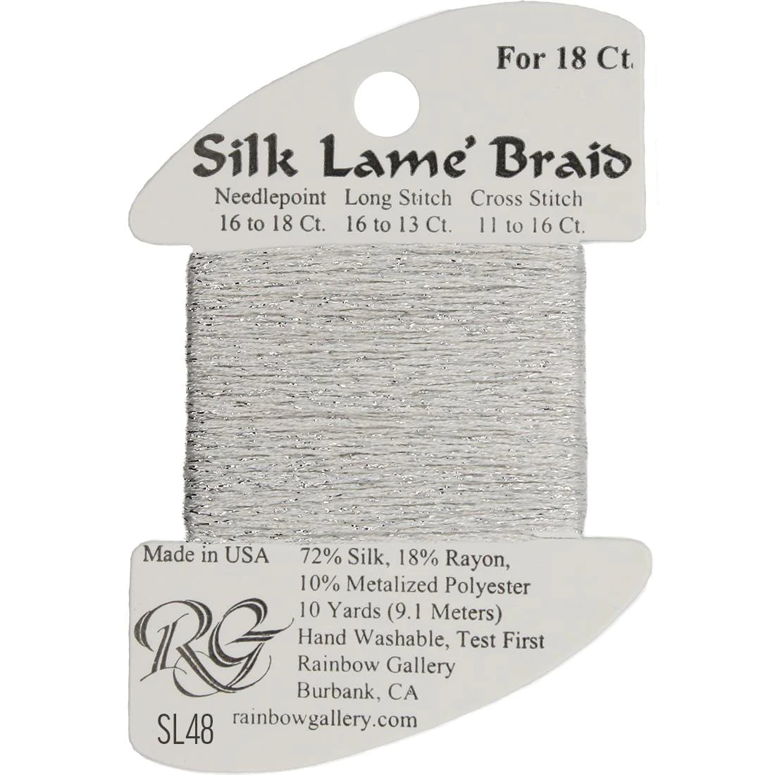 SL48 - Silver - Silk Lame' Braid