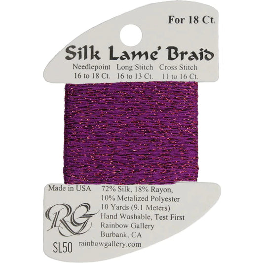 SL50 Fuchsia | Silk Lame' Braid