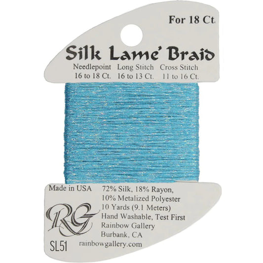 SL51 Turquoise | Silk Lame' Braid