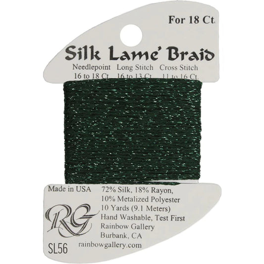 SL56 Forest Green | Silk Lame' Braid