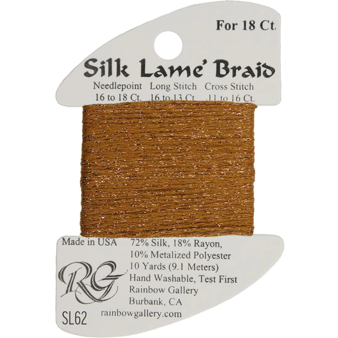 Silk Lame' Braid - Dark Sand Gold SL62