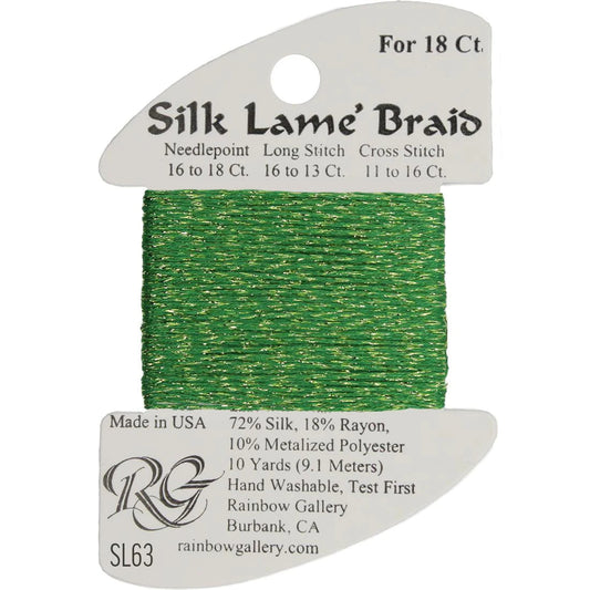 SL63 Emerald | Silk Lame' Braid