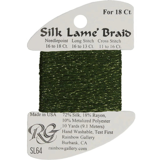 SL64 Deep Avocado | Silk Lame' Braid