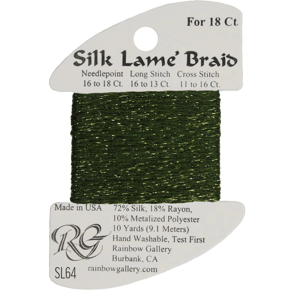 SL64 - Deep Avocado - Silk Lame' Braid