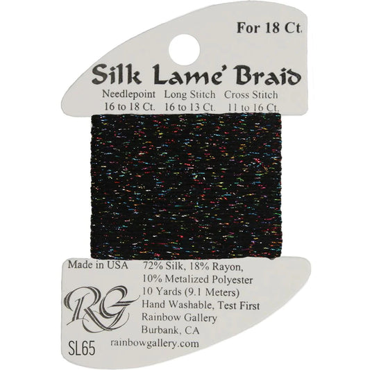 SL65 Black Sparkle | Silk Lame' Braid