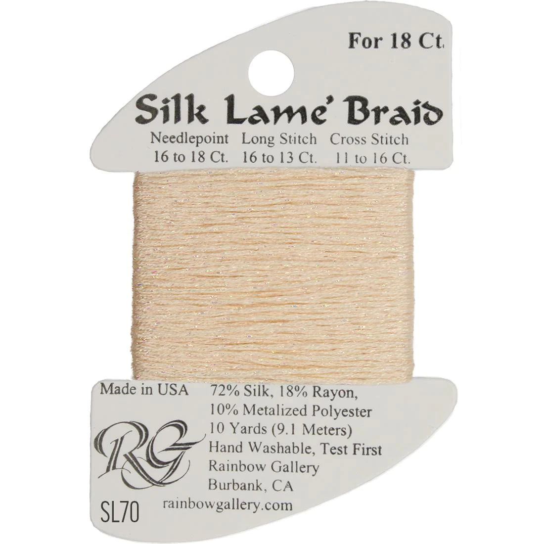 SL70 Lite Peach | Silk Lame' Braid
