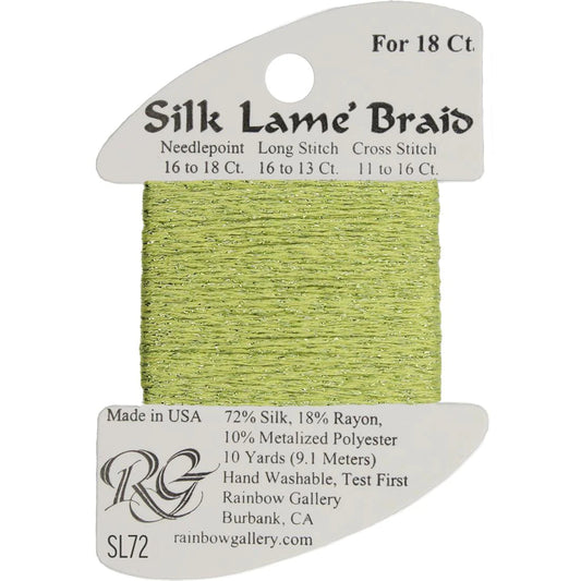 SL72 Lite Chartreuse | Silk Lame' Braid