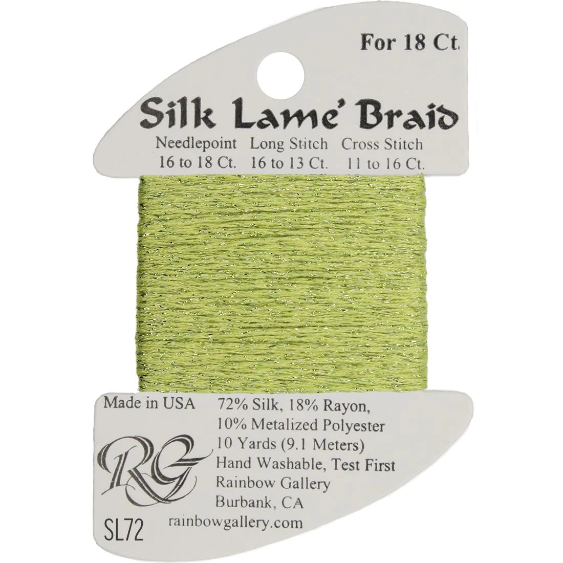 Silk Lame' Braid - Light Chartreuse SL72