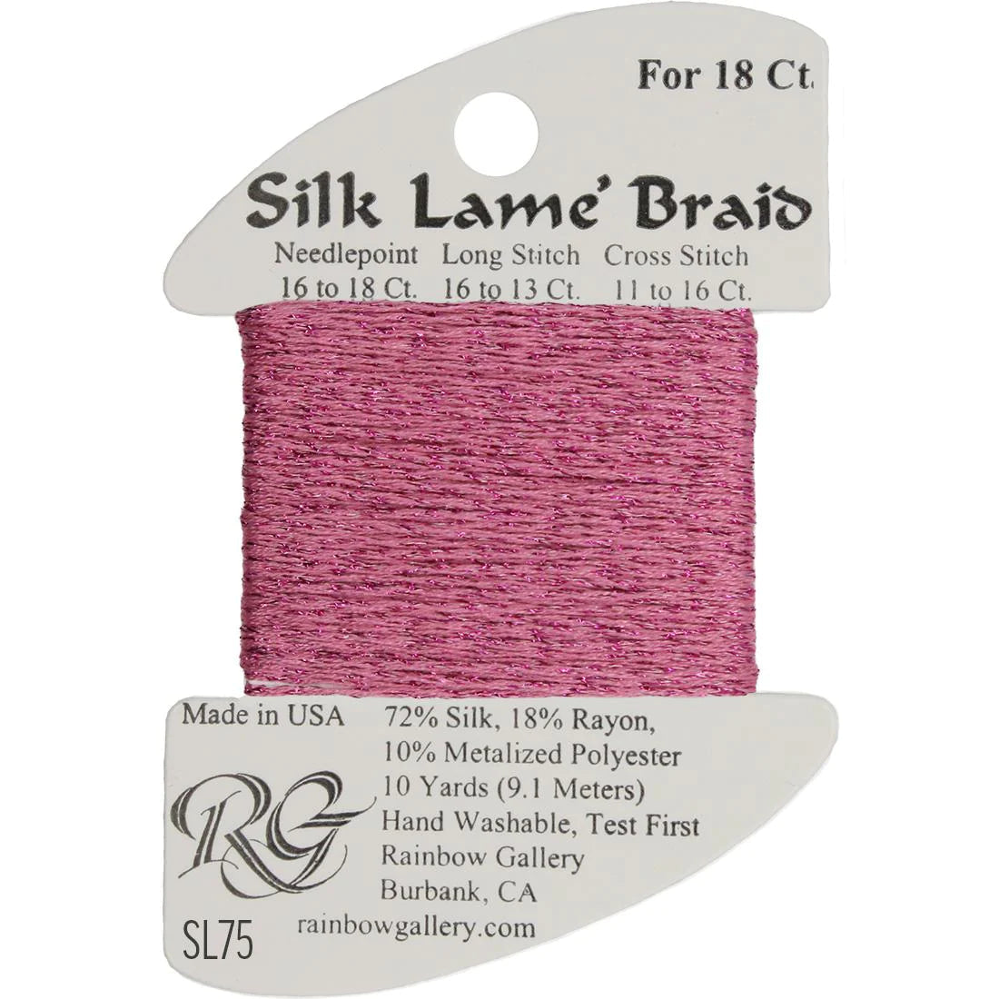 Silk Lame' Braid - Wild Rose SL75