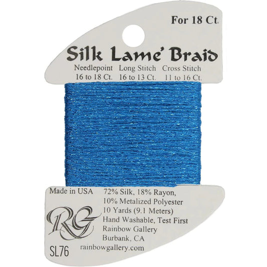 SL76 Peacock Blue | Silk Lame' Braid