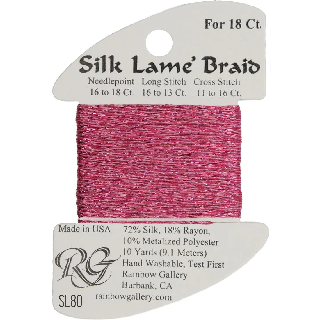Silk Lame' Braid - Pink Carnation SL80