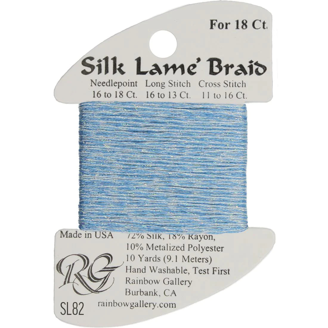 SL82 - Lite China Blue - Silk Lame' Braid