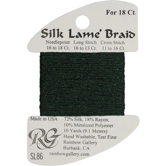 SL86 Deep Forest Green | Silk Lame' Braid