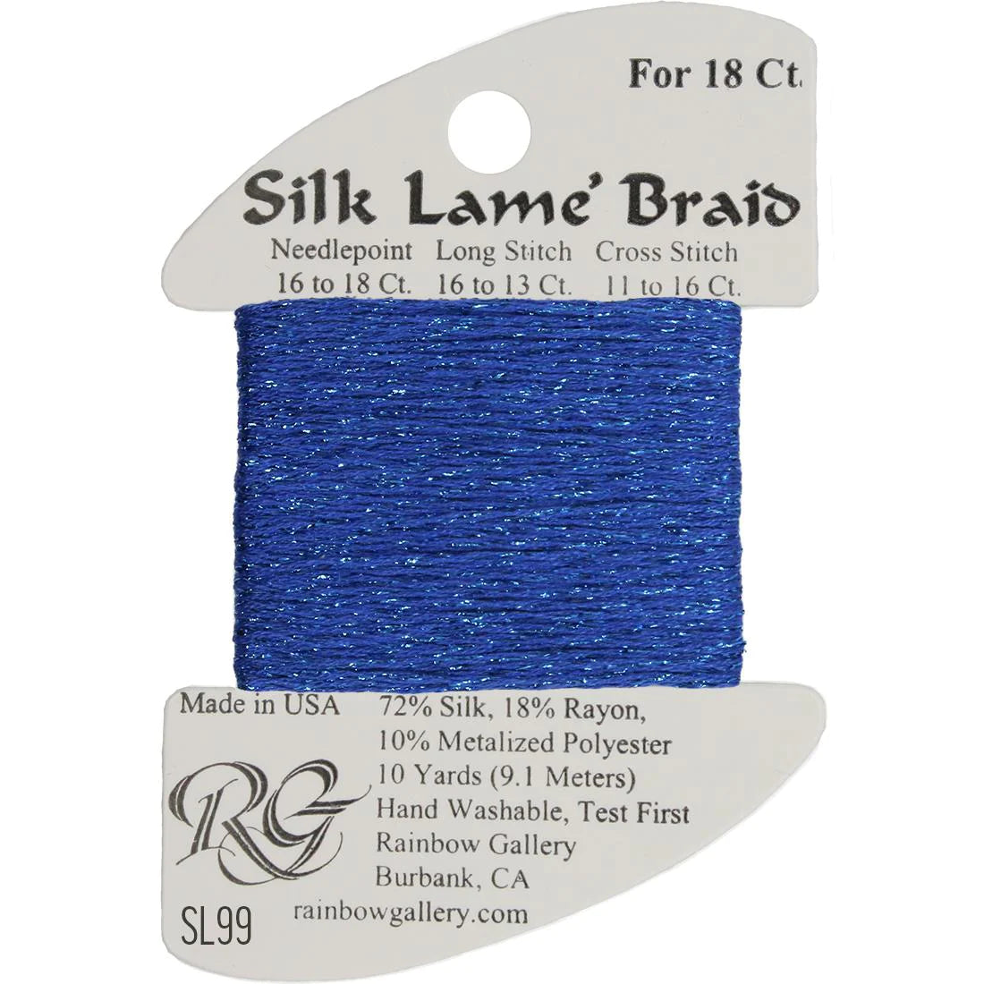 SL99 Classic Blue | Silk Lame' Braid