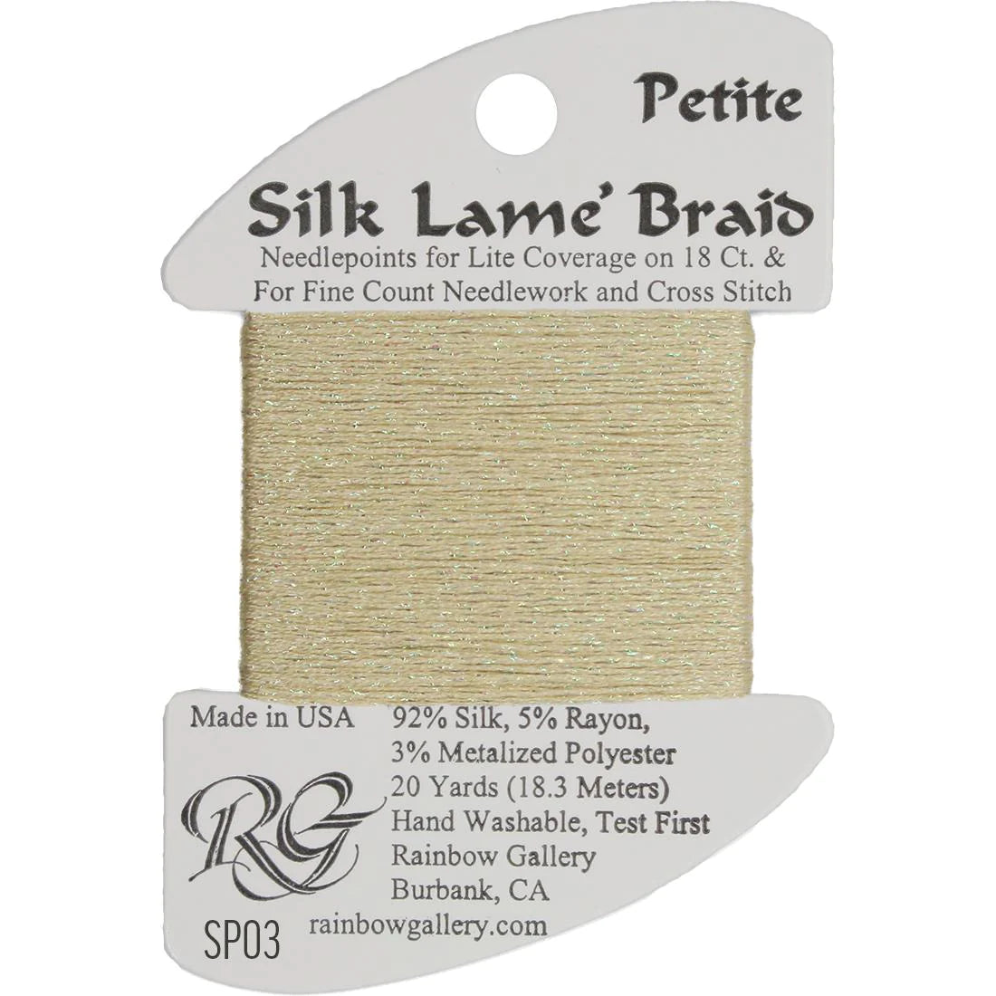 SP03 Ecru | Petite Silk Lame' Braid