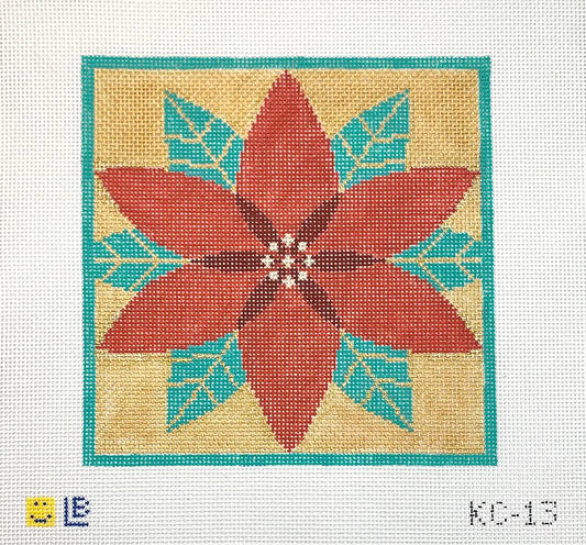 Red Poinsettia Square by Lauren Bloch