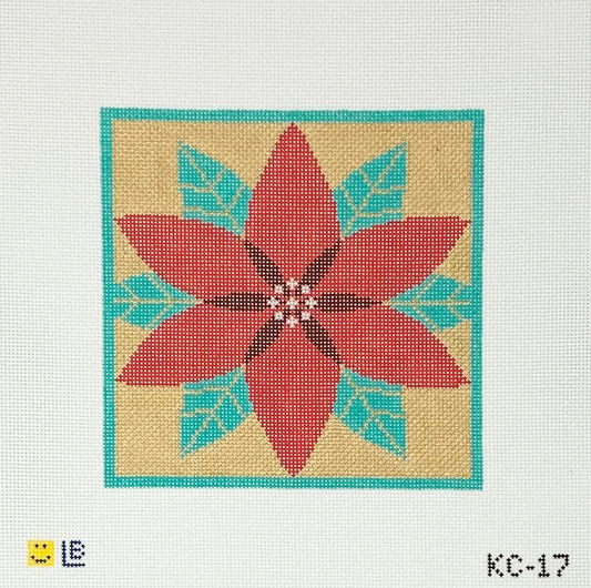 Red Poinsettia Square by Lauren Bloch