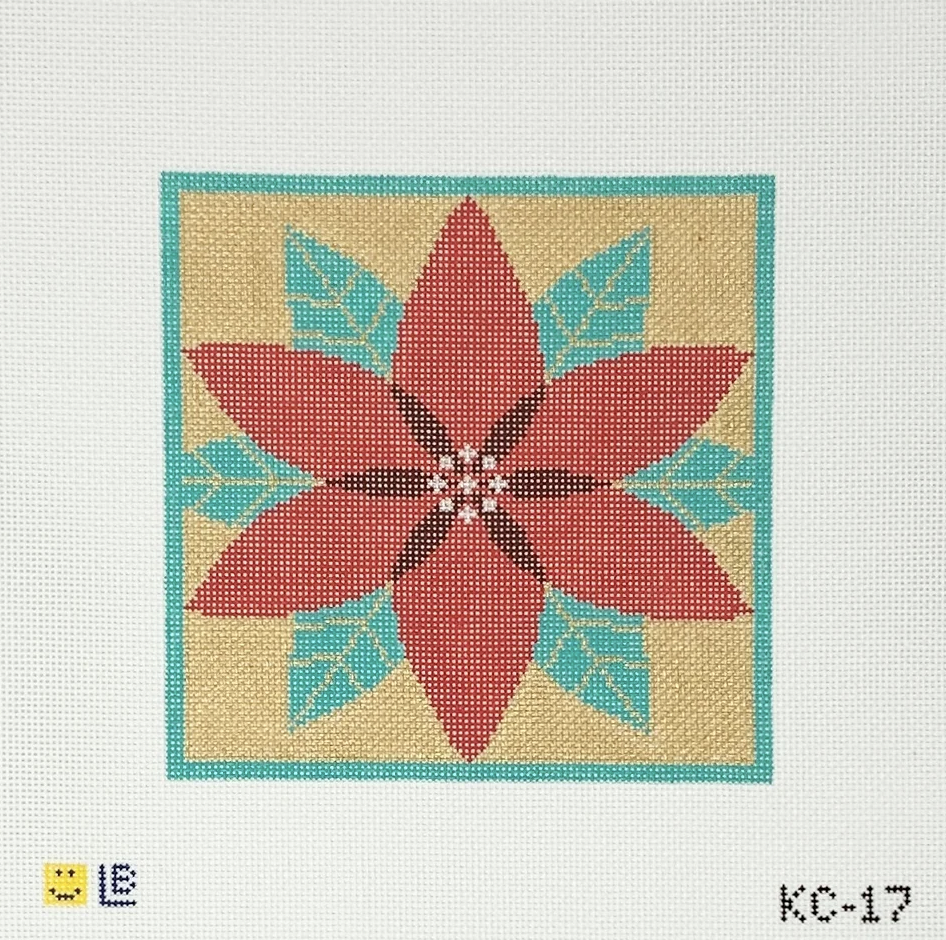 Red Poinsettia Square by Lauren Bloch