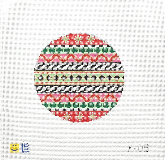 Black Diamonds on Green Stripe, 13m by Lauren Bloch