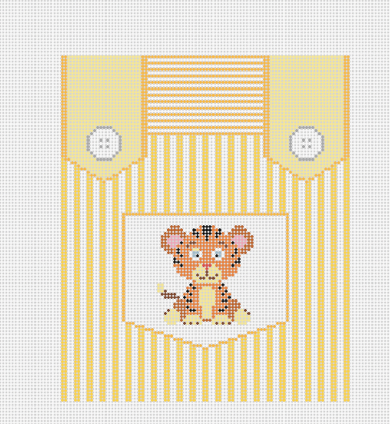 Overalls - Yellow with Tiger Pocket (Door Hanger/Tooth Fairy Pillow)