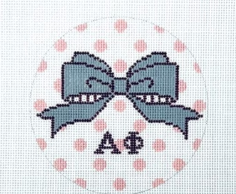 Alpha Phi with Bow Round by Kangaroo Paws PREORDER