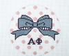 Alpha Phi with Bow Round by Kangaroo Paws PREORDER