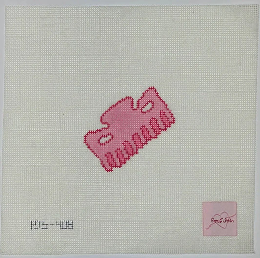Pink Hair Clip Mini Canvas by Poppy J. Stitches