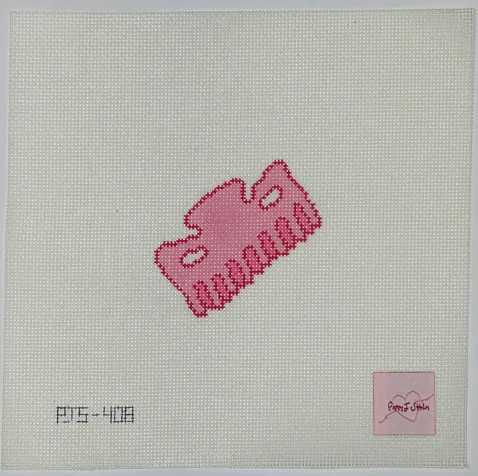 Pink Hair Clip Mini Canvas by Poppy J. Stitches