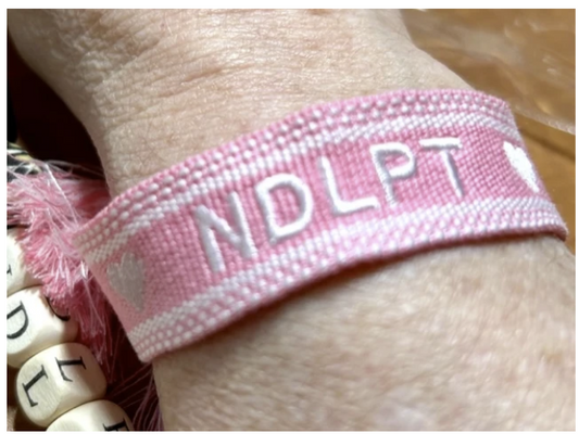 NDLPT Pink Fabric Friendship Braclets
