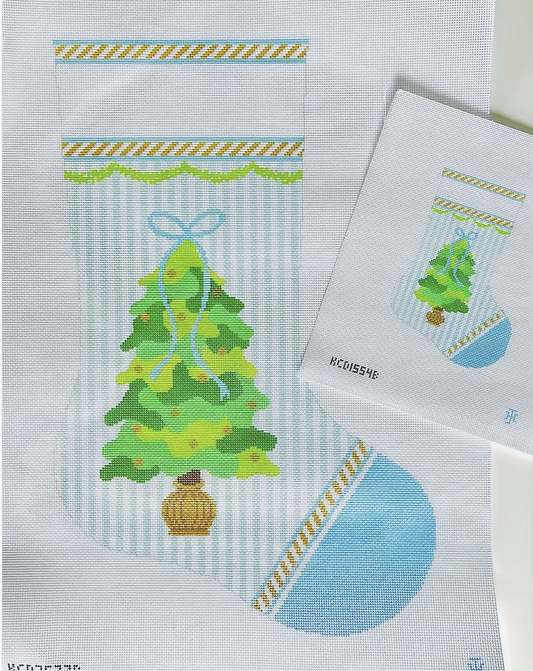 Christmas Tree Stocking - Blue by KCN