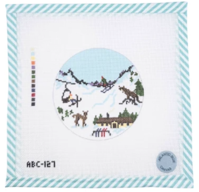 Ski Mountain Travel Round by Kathy Brant Designs