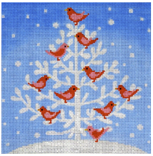 Snow Bird Tree by Vallerie Needlepoint Gallery