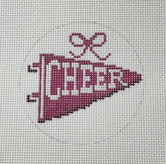 Cheer Pennant by Three Petals Needlepoint