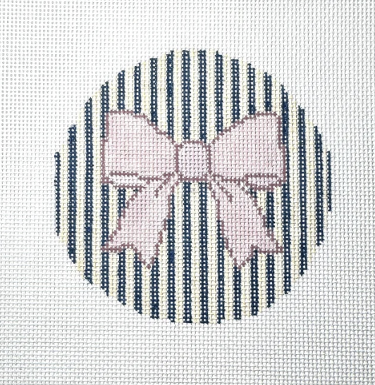 Bow Stripes Round by Three Petals Needlepoint