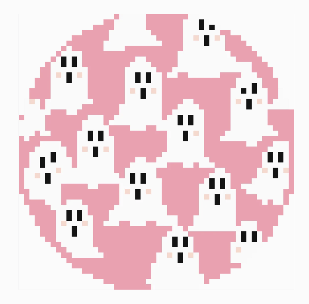 Pink Ghosts by Three Petals Needlepoint