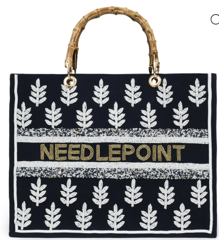 Bamboo Navy Needlepoint by Classic Prep