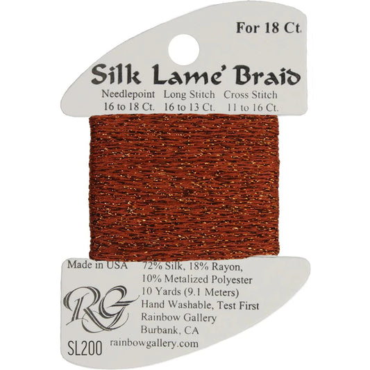 SL200 Burnt Brick | Silk Lame' Braid