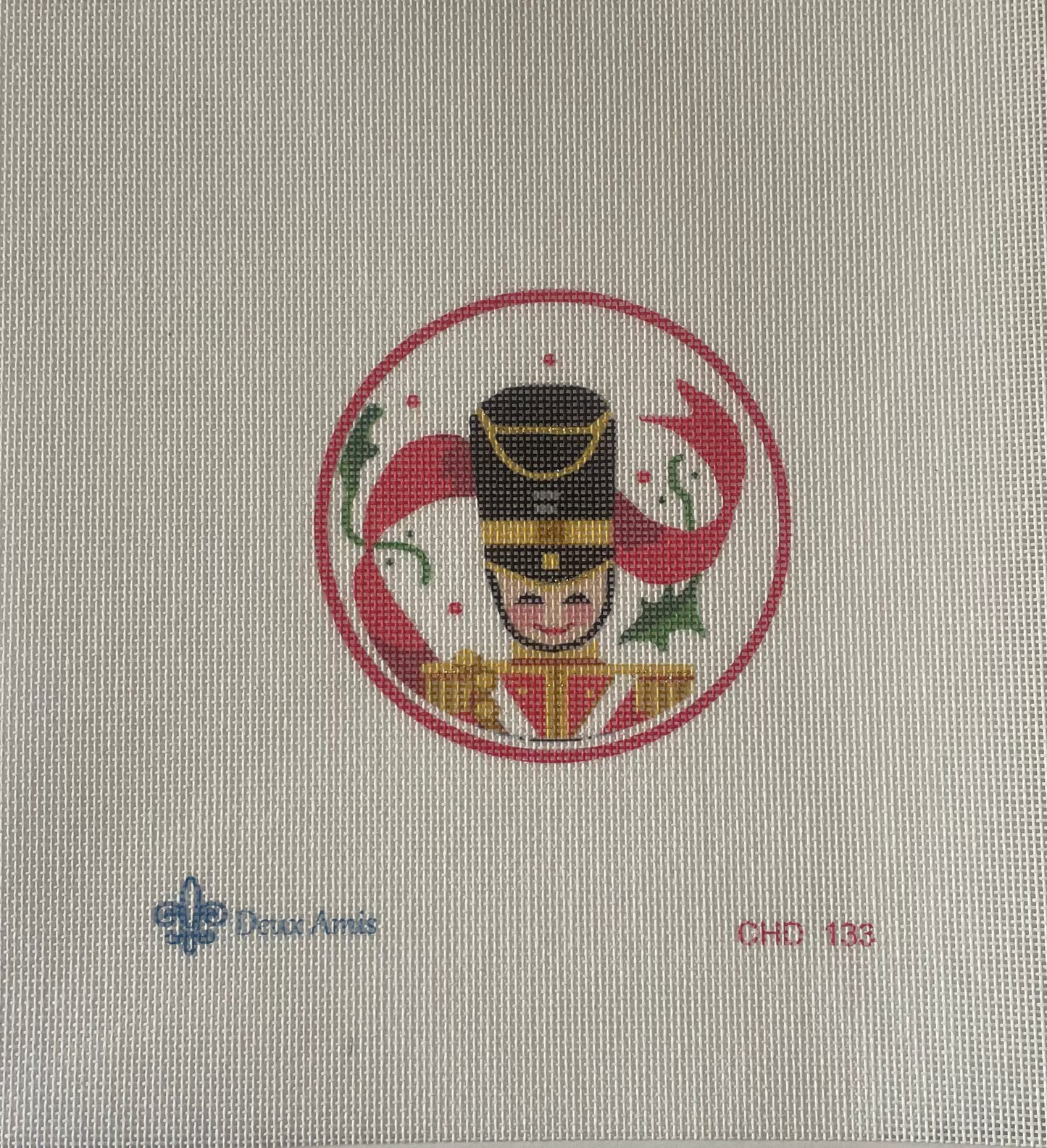 Red Soldier Ornament by Deux Amis Needlepoint