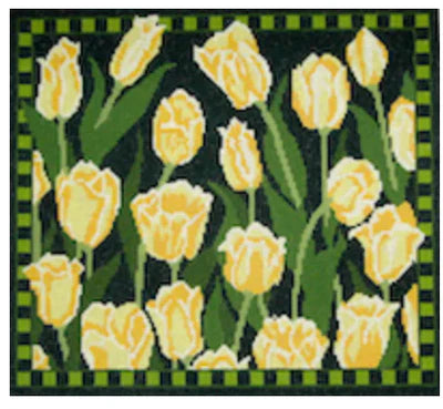 W- Yellow Tulip Pillow 11 x 12