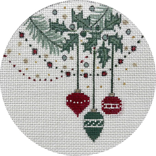 Ornaments w/Garland Round by Alice Peterson