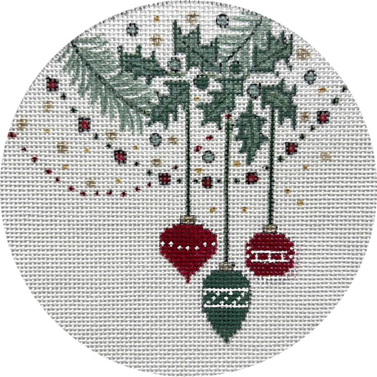 Ornaments w/Garland Round by Alice Peterson