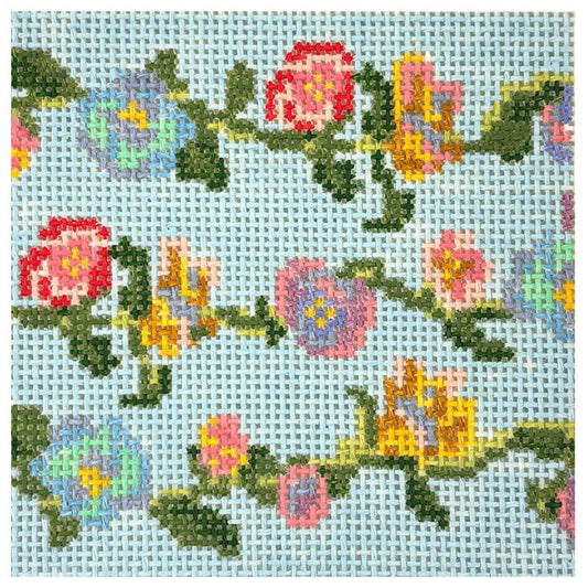 Blue Vine Square by Pop Needle Arts