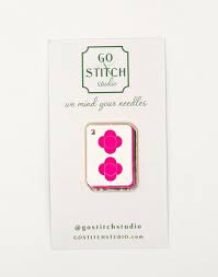 Go Stitch Studio Needle Minder Hot Pink Mahjong Tile