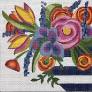 Floral in Striped Vase by Alice Peterson