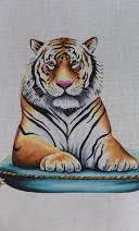 Tiger on Cushion by Colors of Praise AN-550