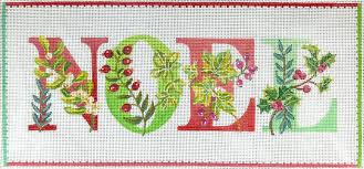 Noel w/Winter Greens & Berries on White by Kate Dickerson