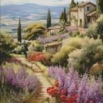 Flowers of Tuscany 9.5 x 7.5 18 Count