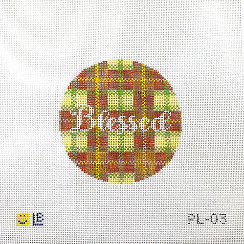 Blessed Plaid Round by Lauren Bloch