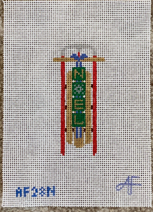 Sled with Noel 14 Mesh Needlepoint Canvas